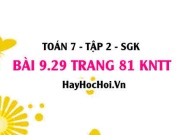 Bài 9.29 trang 81 Toán 7 Tập 2 Kết nối tri thức